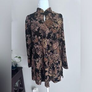 Vintage Studio Connection Blouse Tunic High Neck Stretchy Women Size 14